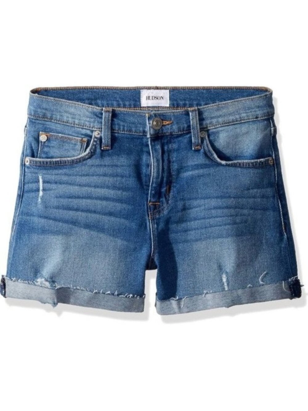 Hudson Distressed Blue Denim Shorts